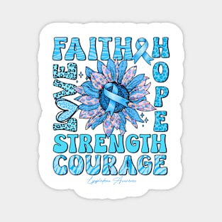 Lymphedema Awareness - Sunflower strong faith love Magnet