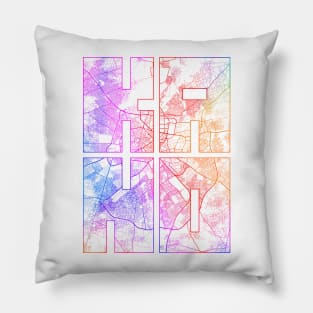 Kano, Nigeria City Map Typography - Colorful Pillow