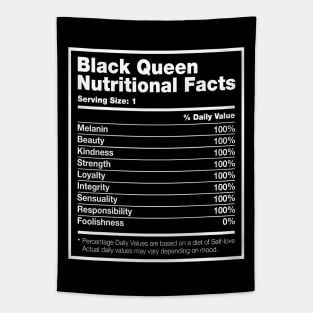 Black Queen Nutritional Facts Black History Month T-shirt Tapestry