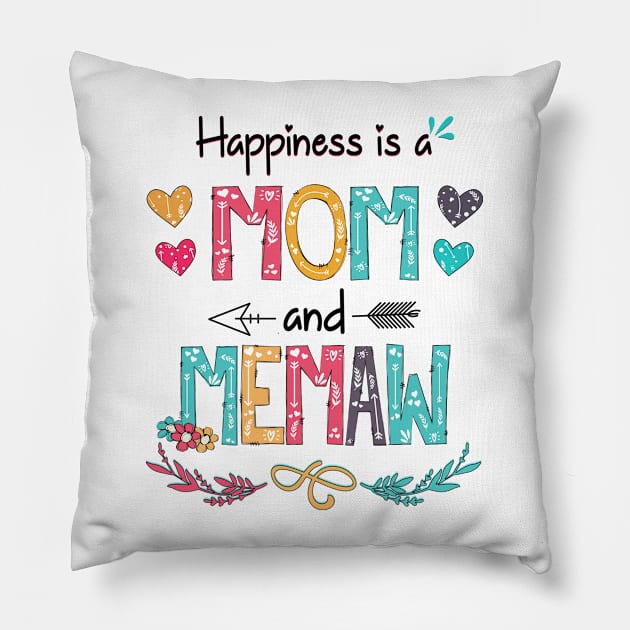 Happiness Is A Mom And Memaw Wildflower Happy Mother's Day Pillow by KIMIKA