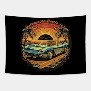 Lamborghini Miura 1966 - Sunset and Sea Vector Tapestry