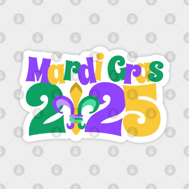 Mardi Gras 2025 fleur-de-lis Magnet by HolidayBug