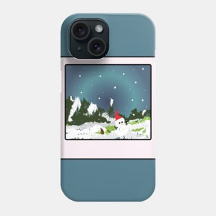 snowman in a valley picture photograph Phone Case