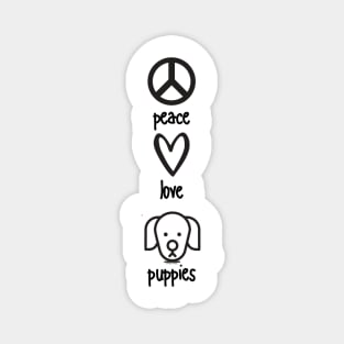 Peace, Love, Puppies Magnet