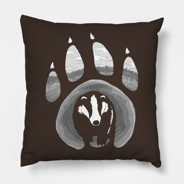 Badger Paw Pillow by dhapiart