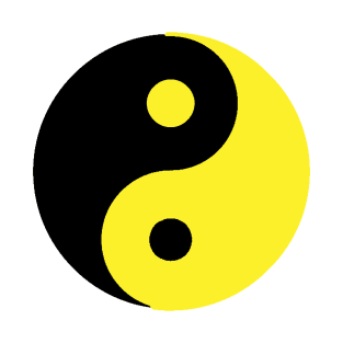 Yin Yang in yellow and black T-Shirt