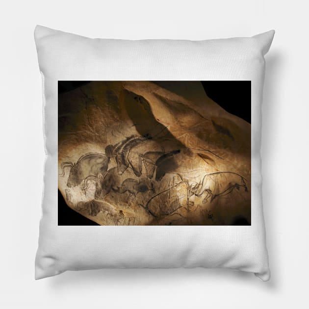 Stone-age cave paintings, Chauvet, France (C009/7644) Pillow by SciencePhoto