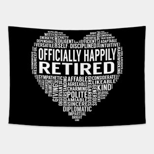 Officially Happily Retired Heart Tapestry