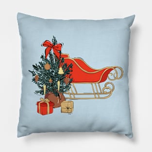 Christmas sleigh red Pillow