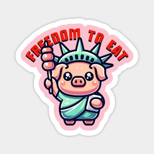 parody cute pig liberty statue Magnet