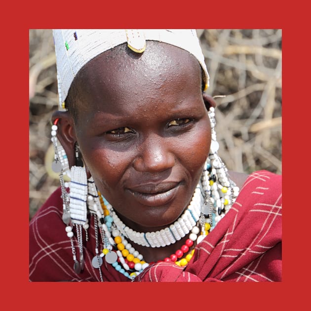 Portrait, Maasai (or Masai) Woman, East Africa by Carole-Anne