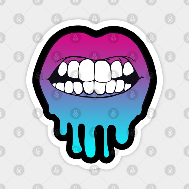 Vaporwave Dripping Lips Teeth Bare Magnet by aaallsmiles