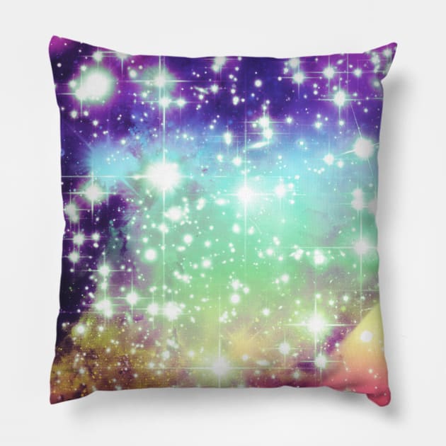 Rainbow Galaxy Pillow by saradaboru