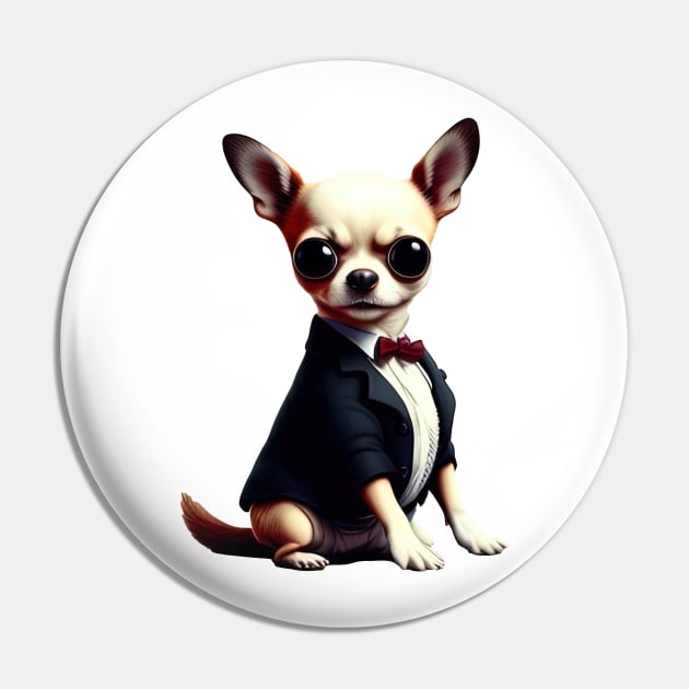 Chihuahua gentleman Pin by IDesign23