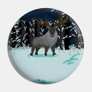 Pixel Art Reindeer Pin