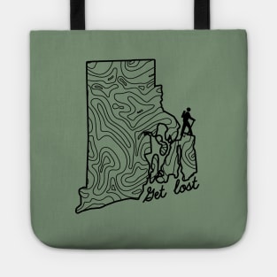 Get Lost Hiking Topographic Art Hike Rhode Island State Map Tote