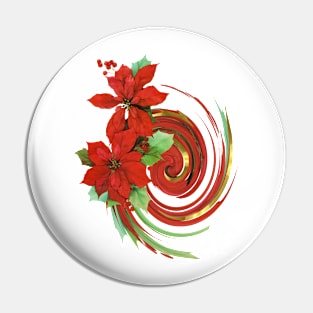 Poinsettia Swirl Pin