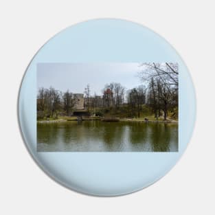 The pond and ruins of medieval castle Pin