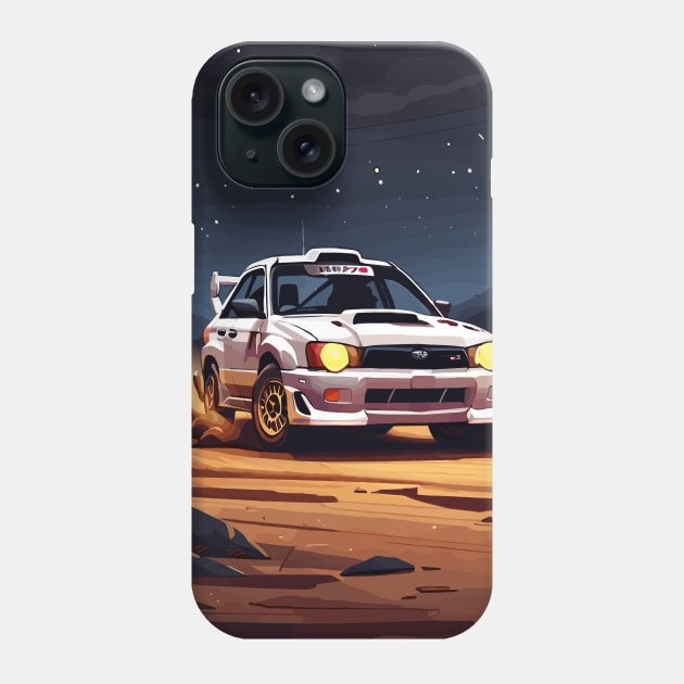 White WRX Rally Car Poster JDM Phone Case by VENZ0LIC