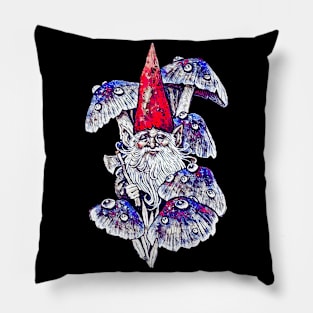 Gnome with Toadstools Pillow