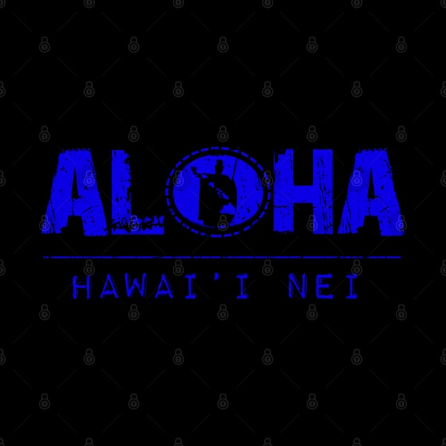 Aloha Rising Sun King Kamehameha (blue) by Hawaii Nei All Day by hawaiineiallday