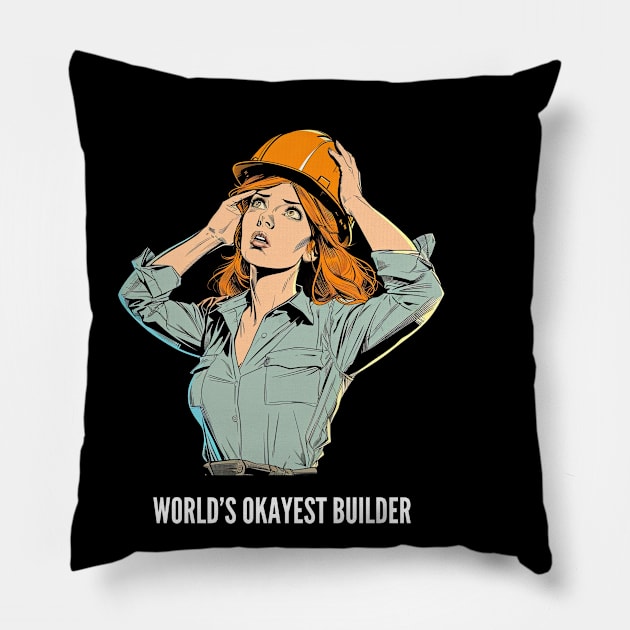 World's Okayest Builder v3 Pillow by AI-datamancer