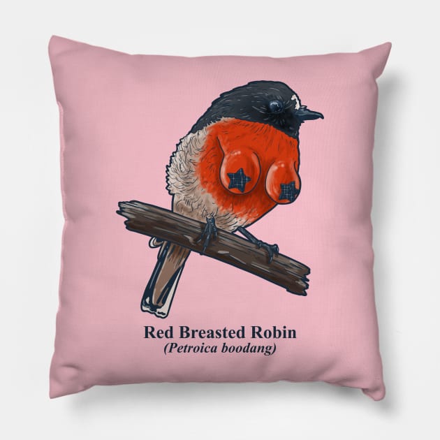 Red Breasted Robin Pillow by Harley Warren