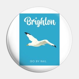 Brighton Seagull travel poster Pin