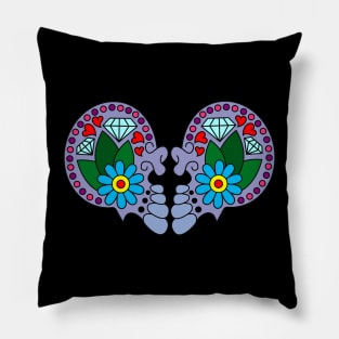 Sugar Skull Heart Pillow