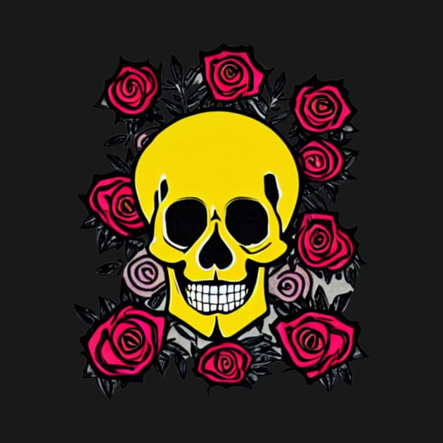 Skull And Roses by divawaddle