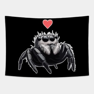Cute jumping spider of love Tapestry