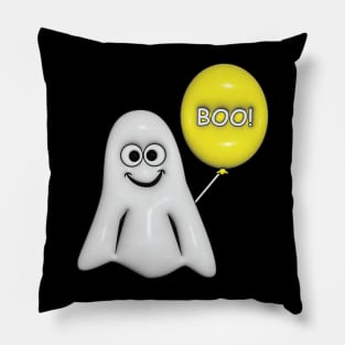 Boy Ghost with Yellow Balloon Pillow