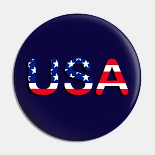 Patriotic American Flag Typography for Men, Women & Kids" Pin