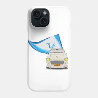 An Illustration of The Israeli Sussita Car from the 70s with the Israeli Flag Phone Case