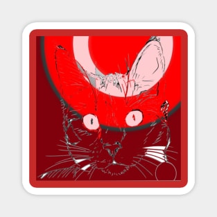 ART RED CAT Magnet