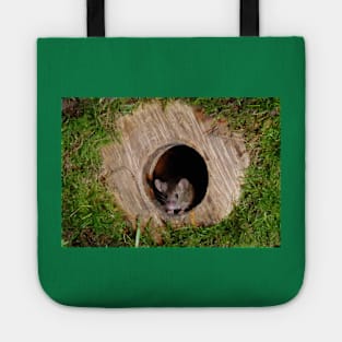 Mouse in a mossey hole Tote