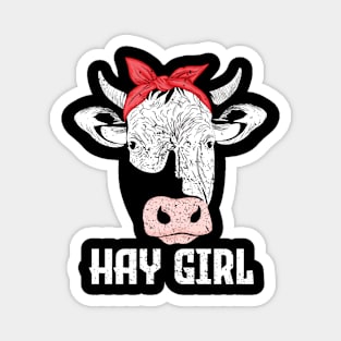 Farmer Cattle Breeding Hay Girl Cow Lover Magnet