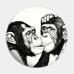 Chimpanzee Couple Love Pin