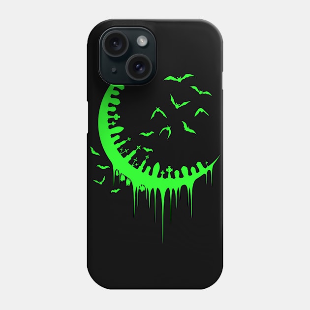 Graveyard Moon in Green Phone Case by RavenWake