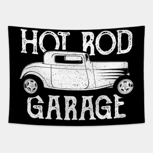 Hot Rod Garage Classic Car Tapestry