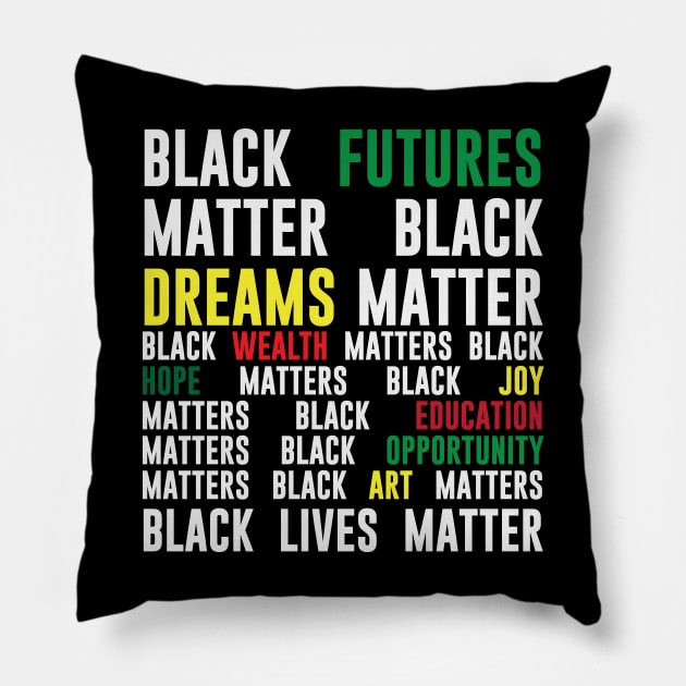 Black History Month Black Futures Matter Melanin Pride Pillow by gabrielakaren