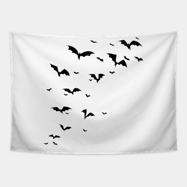 Halloween Flying Black Bats Tapestry by saradaboru