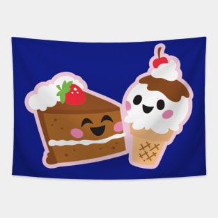 Cake and Ice Cream Buddies Tapestry