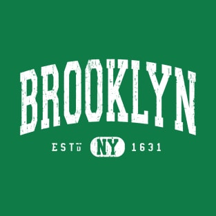 Brooklyn NY EST 1631 Arch Distressed Vintage White T-Shirt