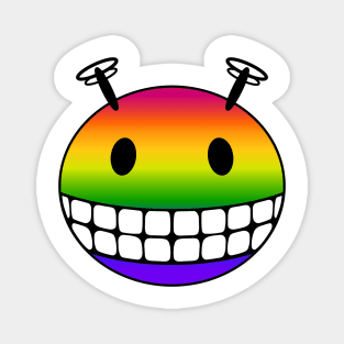 Rainbow Alien Smiley Face Magnet