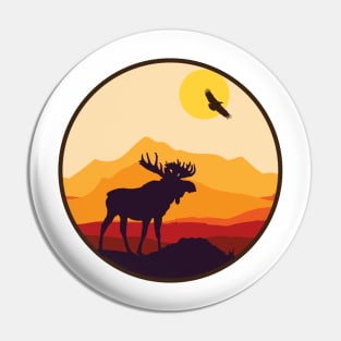 Moose Sunset Pin