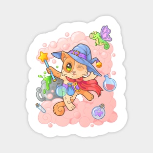 cute wizard cat Magnet