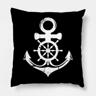 Anchor and Ships Wheel, nautical, maritime Pillow