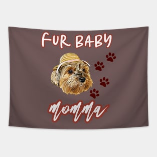 Fur Baby Momma Yorkie Digital Art Tapestry