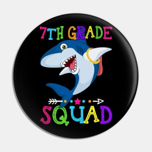 Shark Team 7th Grade Squad Teacher Back To School Pin